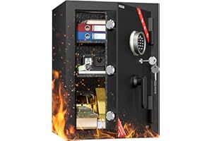 KABISAFE Safe, 5.0 Cubic Ft Fireproof Safe Box, Heavy Anti-Theft Safe with Biometric Fingerprint Digital Keypad Vibration Ala