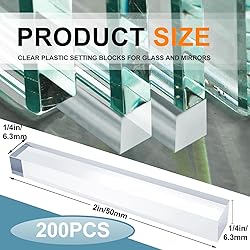 Innconee 200 Pcs 1/4" X 1/4" X 2" Clear Setting