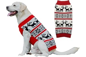Lanyarco Ugly Dog Christmas Sweaters, Xmas Reindeer Holiday Festive Pet Clothes Christmas Dog Sweater for Large Dogs, XX-Large (XXL) Size 23"