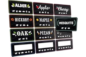 Levain & Co 12 Pack Pellet Bucket Label Stickers for Wood Pellet Storage Bin - Organize Flavors for Outdoor Pellet Grill & Wood Pellet Smoker - All Weather Smoker Pellet Storage Stickers