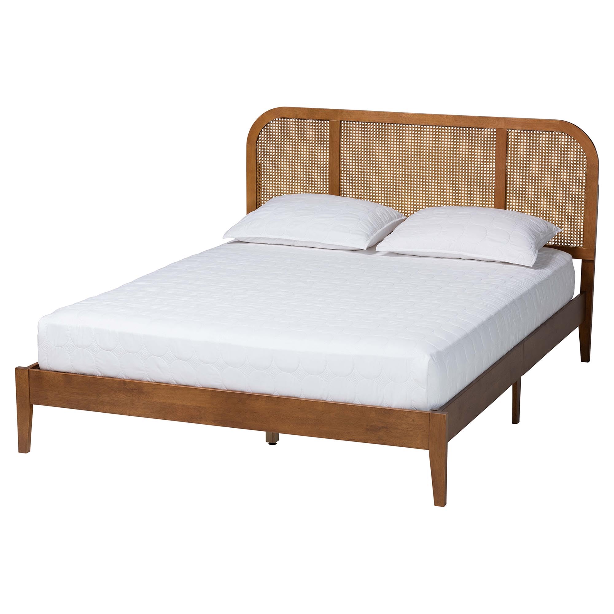 Photo 1 of **UNKNWON IF MISSING ANY PIECES**Baxton Studio Fleur Mid-Century Woven Rattan Wood Queen Size Bed