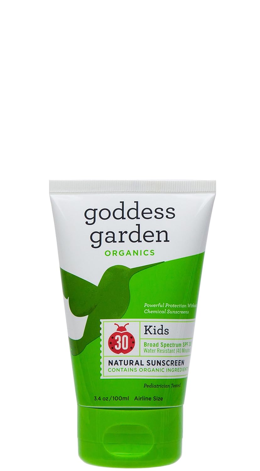 Goddess Garden Organics SPF 30 Kids Natural Mineral Sunscreen Lotion for Sensitive Skin Reef Safe, Water Resistant, Vegan, Leaping Bunny Certified Cruelty-Free, Non-Nano