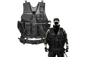 BEAUTI4U Tactical Vest - Military Tactical Airsoft Paintball Gear for Men - Black Army Spy Gear Tactcial Vest for Airsoft, Paintball, Hunting, and Tatical Vests Cosplay - chaleco militar