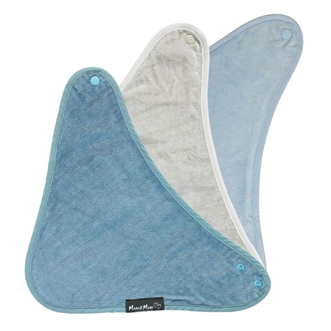 Mum2Mum Bandana Wonder Bib Multipack in Denim/Baby Blue/Stone