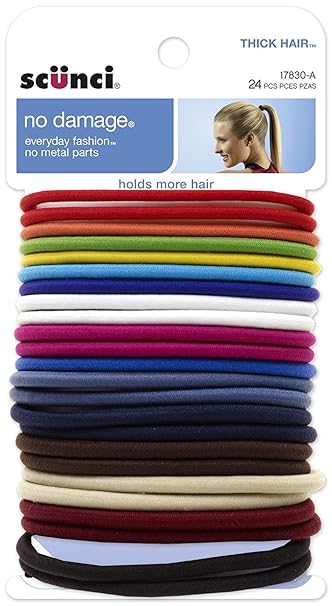 Scunci Effortless Beauty Thick Hair No Damage Bright Elastics 5mm