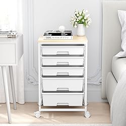 SYKIARIOL Utility Cart with 5 Drawers,Storage