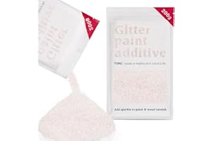 TORC Iridescent White Glitter Paint Additive - Multi-Size Glitter Powder for Acrylic Paint, Walls, Wood Furniture & Crafts (200g/7oz) - Interior/Exterior Use on All Finishes
