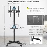 BONTEC Mobile TV Stand on Wheels Rolling TV Cart 23–60in VESA 400x400 view 5