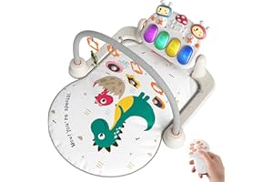 TUMAMA Baby Gym Activity Play Mat with Sounds,Lights and Music, Play Piano Gym,Early Development Light Up Playmat Toy Gift for Newborn Infants 0,3,6,9months (Dinosaur)