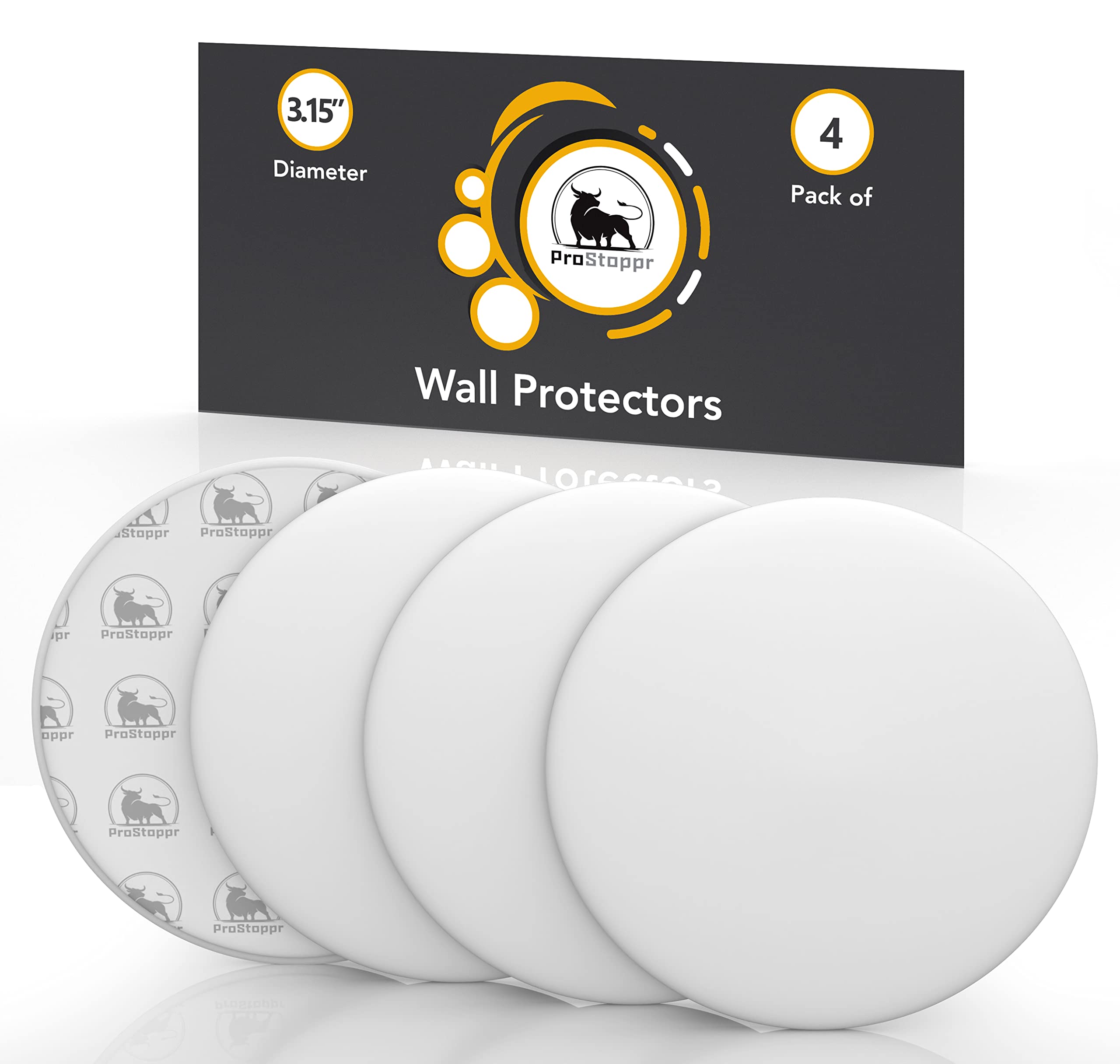 ProStoppr® Door Stoppers - Large 3.15" (4 Pack) - Strong Adhesive Backing