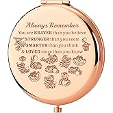 KEYCHIN Alice Cat Pocket Mirror Princess Movie Gifts You are Braver Stronger Smarter Than You Think Alice Cat Compact Mirror Alice Cat Merch (Alice Cat-RG)