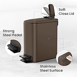 Cesun Small Bathroom Trash Can with Lid Soft