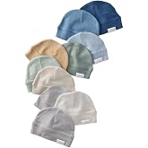 Butterblu Charlie 10-Pack Caps 100% Organic Cotton Beanie Hats | GOTS certified Organic Cotton for Baby Girls, Boys, Unisex, Multicolor Made to Match Caps