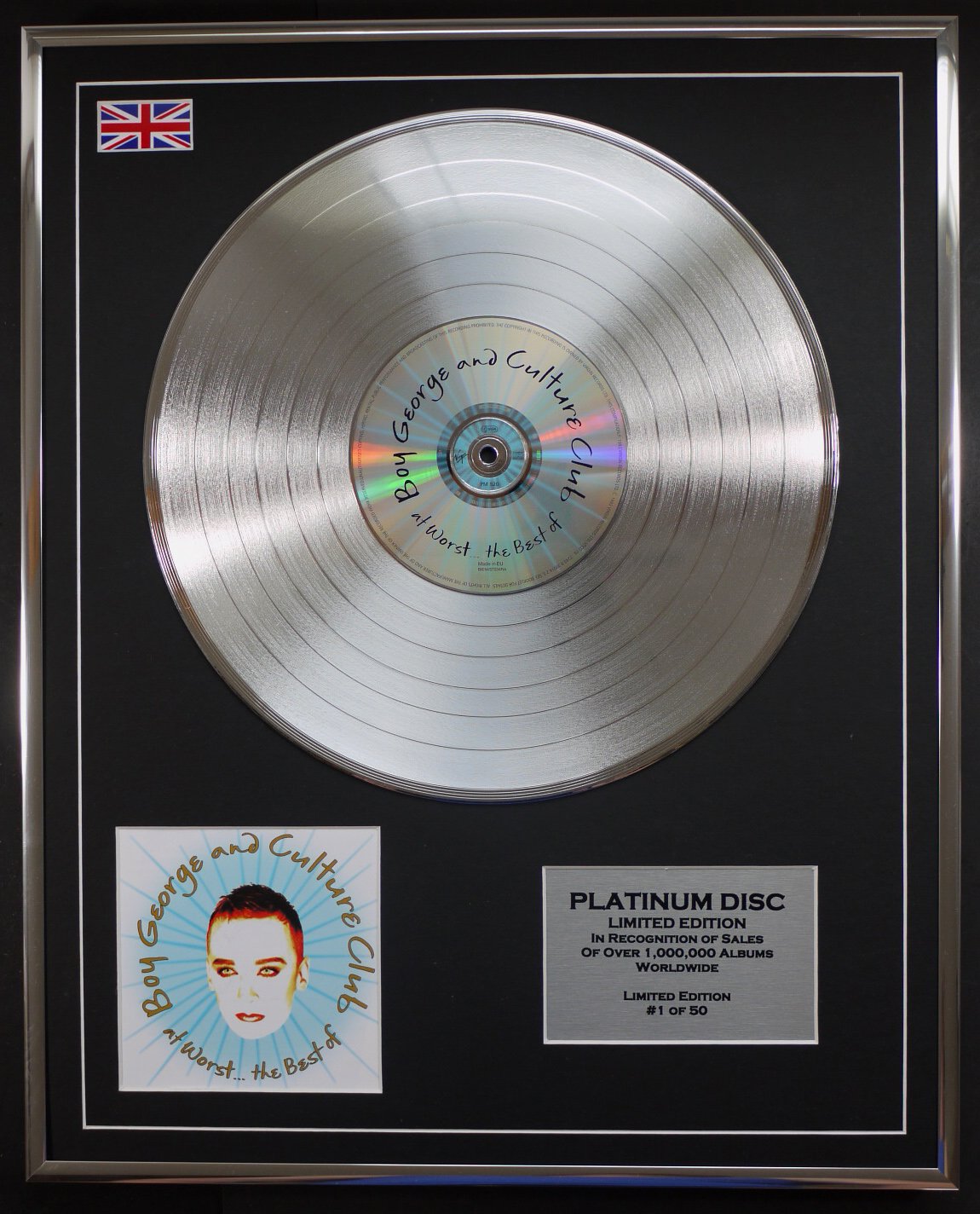 BOY GEORGE AND CULTURE CLUB/LTD EDITION CD PLATINUM DISC/THE BEST OF