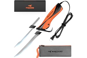 KastKing Speed Demon 110v Electric Fillet Knife, Precision Cut with High Torque Motor, ETL Certified Safety, Balanced Lightweight Handle, 2 Sets of Stainless-steel Blades