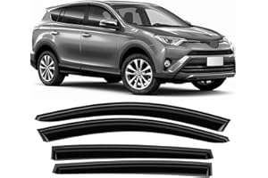 ZZDSNJ Tape-On Window Visors 4-Piece for 2013-2018 Toyota RAV4 Sun Rain Guard Shield Shade Smoke 94992