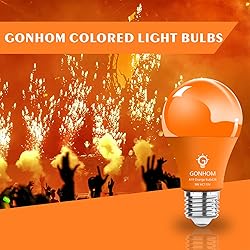 Gonhom 2 Pack A19 LED Orange Light Bulb,9 Watt