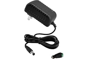 12Volt Power Supply 2Amp AC/DC Adapter Transformer 100-240 50/60Hz to DC 12V 2Amp Power Adapter Cord, 5.5mm x 2.5mm US Plug f