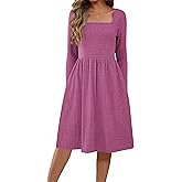 ZEAGOO Women Dresses Spring Fall 2026 Sweater Dress Long Sleeve Casual Knit Dresses with Pockets