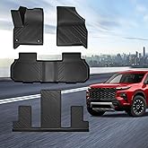 Custom Fit Floor Mats for 2024-2026 Chevy Traverse, 2024-2026 GMC Acadia & 2025-2026 Buick Enclave (7 Passenger Only), All-Weather TPE Floor Liners 1st, 2nd & 3rd Row Full Set, Black (Non-Limited)