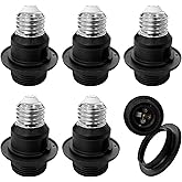 6 Pack E26 to E26 Black Light Socket Extender Lamp Holder Adapter | Threaded E26 socket extender for incandescent bulbs, suitable for household and commercial lighting installation