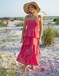 ZESICA Women‘s Summer Boho Strapless Maxi Dress