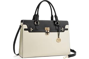 BOSTANTEN Womens Briefcase Leather Laptop Bag for Women Stylish Messenger Shoulder Handbag 15.6 Inch Computer Tote Work Bag