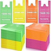 Kosiz 400 Pcs Thank You Plastic Bags with Handles Bulk T-shirt Grocery Bags 11" x 6" x 21" Colorful Shopping Bag for Small Business Retail Supermarket Takeout Market 0.6 Mil(Active Colors)