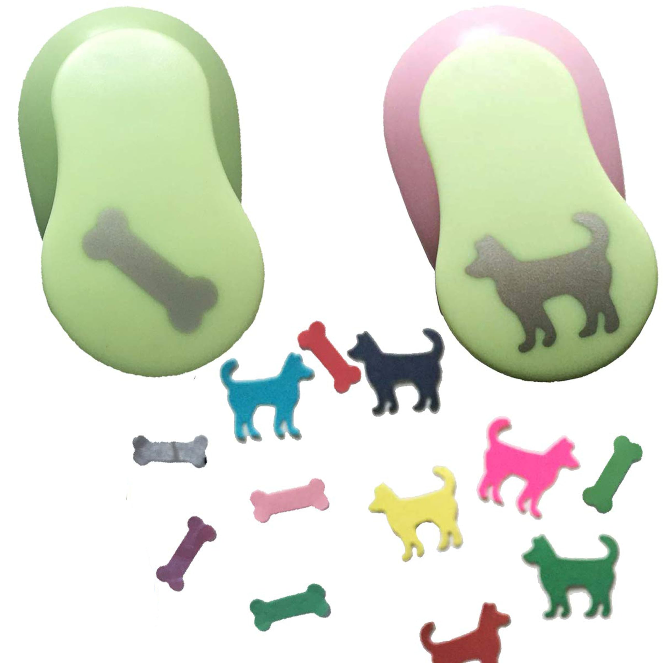 Carykon Dog & Bone 1" Clever Lever Craft Punch Paper Cutting Shape, Pack of 2