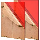 Lesnlok Red Acrylic Sheets 1/8 inch Thick 3mm 2 Pack 8 x 10 Clear Plexiglass Sheets,for Sign,Craft,Painting,Laser Cutting,DIY Display Projects&hellip; (8"x 10", Red, 2)