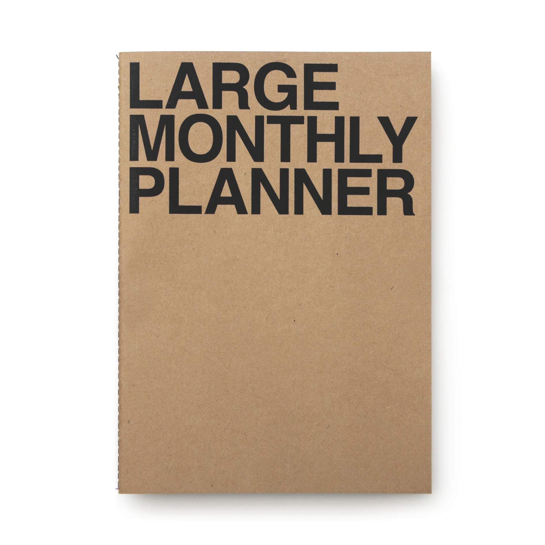 JSTORY Large Monthly Planner, Flat Lying, Undated, Year-Round, Flexible Cover, Goal/Time Organizer, Thick Paper, Eco-Friendly, Customizable, Sewn, A4, 16 Months, 18 Sheets Kraft Paper