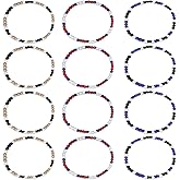 CONEHOY 12 Pcs Baseball Beaded Necklace 18 in Bling Collection Clay Beaded Necklace Glitter Rhinestone Gifts for Men Women Baseball Team Lovers