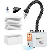 FumeClear FC-100A Fume Extractor with Remote &amp; 3-Stage Filtration System | For Garages, Workshops &amp; Indoor Areas Laser &amp; Soldering Odor Removal, Powerful 100W, 118CFM Suction, with 12PCS Filters