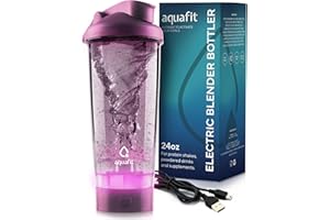 AQUAFIT Electric Protein Shaker Bottle - USB Rechargeable Shaker Bottles 24oz Shaker Bottles for Protein Mixes, Protein Mixer, Gym Accessories, Gadgets for Men (Pink)