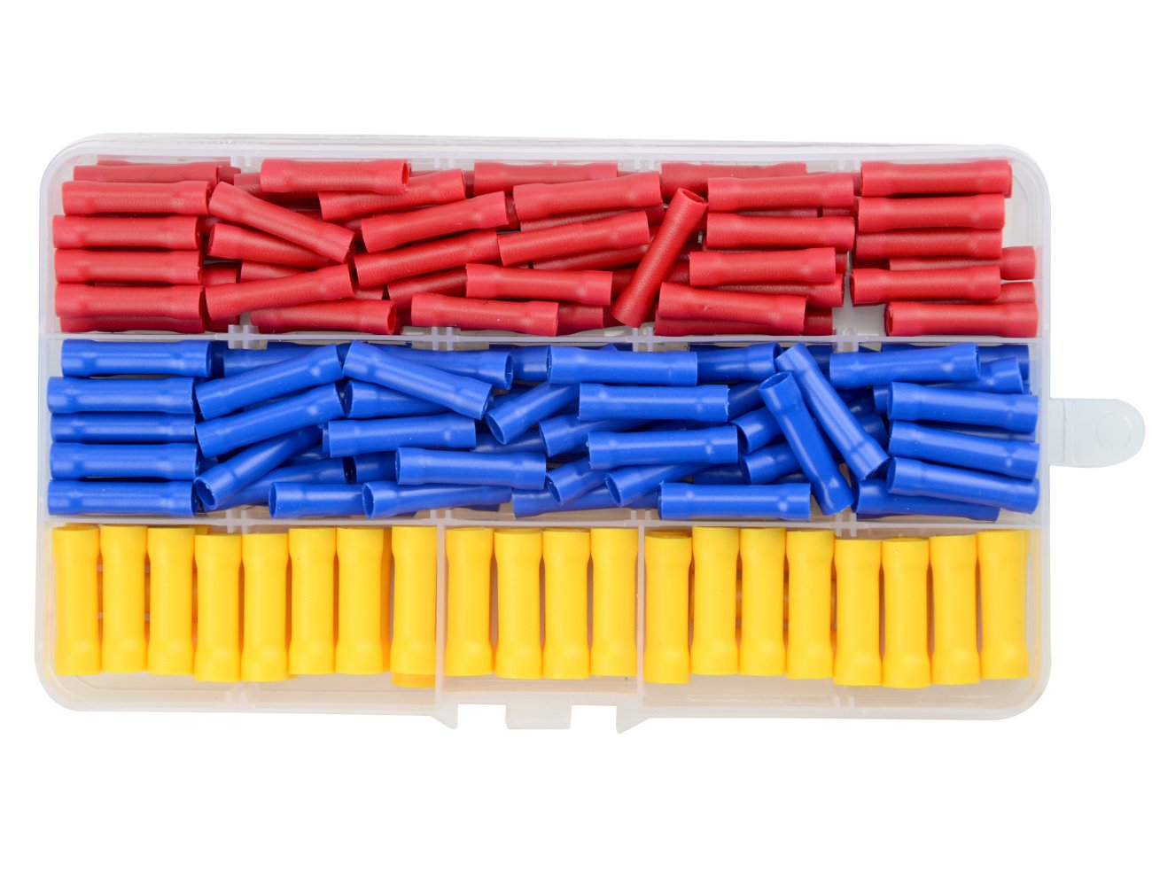 WMYCONGCONG 200 PCS Insulated Straight Wire Butt Splice Terminals Electrical Crimping Connector Assortment Kit