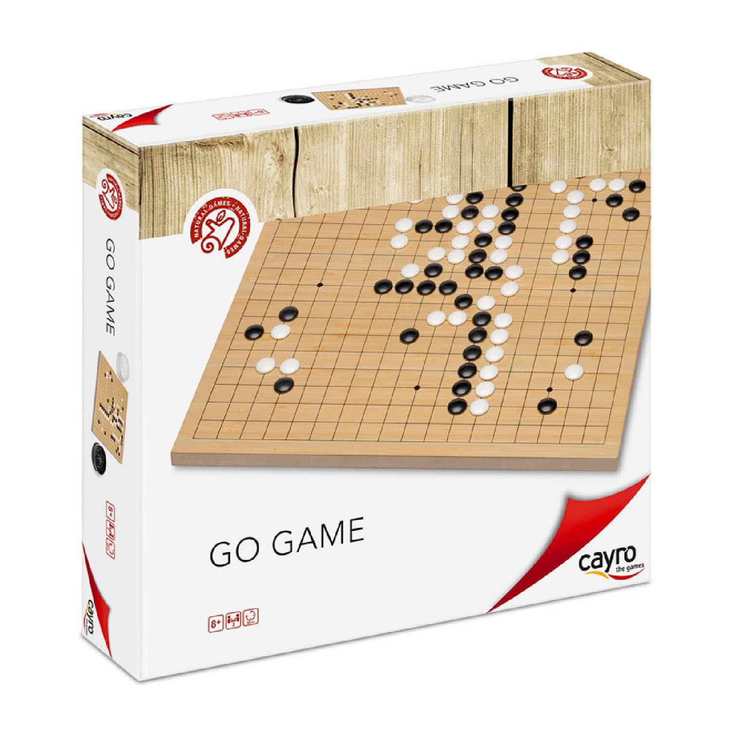 Cayro - Go Game - + 8 Years - Wooden Model - Classic Board Game for Kids & Adults - Capture All Your Opponent's Chips - Ideal 2 Players