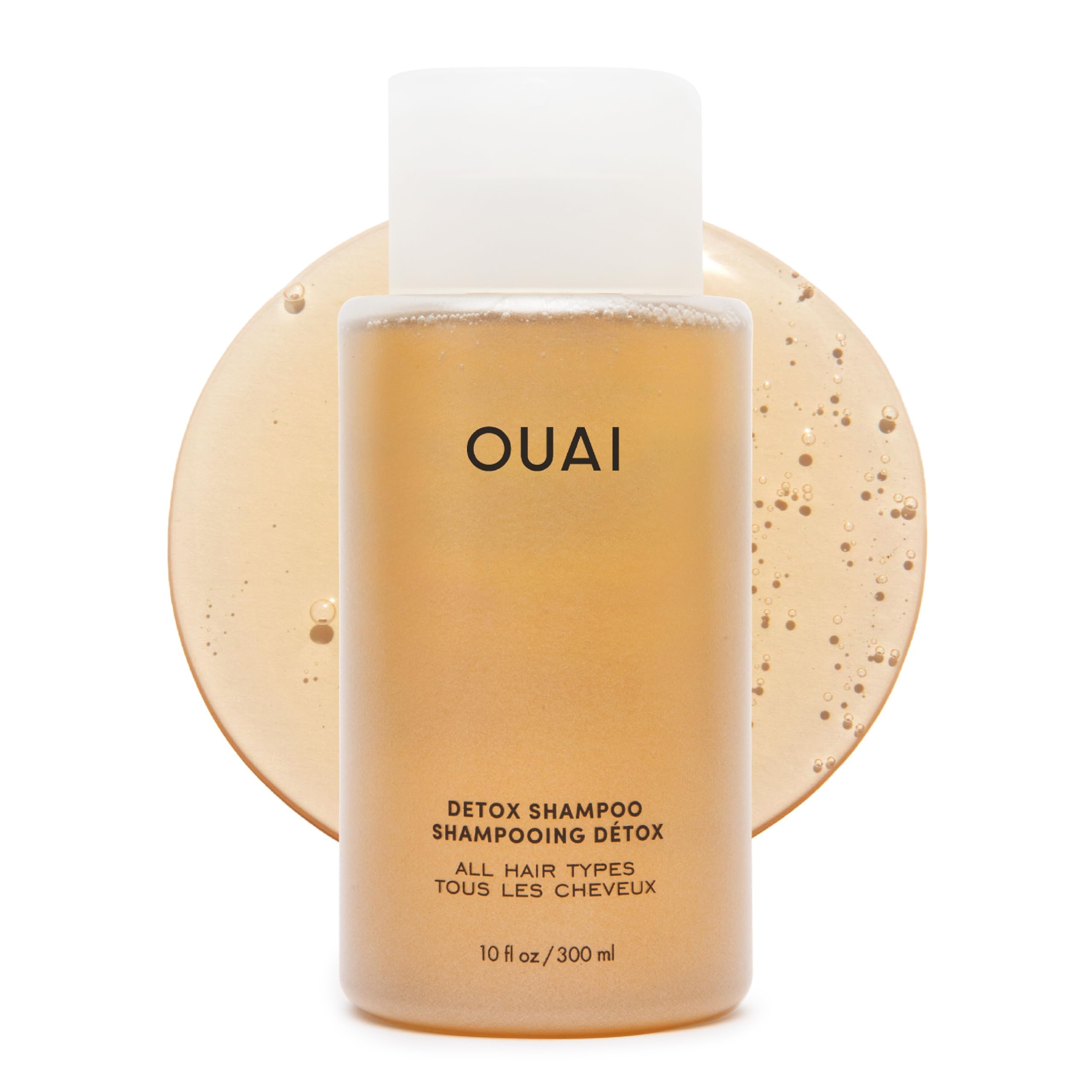 OUAI Detox Shampoo - Clarifying Shampoo for Build Up, Dirt, Oil, Product and Hard Water - Apple Cider Vinegar & Keratin for Clean, Refreshed Hair - Sulfate-Free Hair Care - 300ml