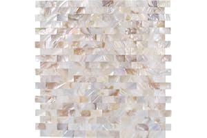 REOVATILE 1 - Sheet Peel and Stick Backsplash Tile for Bedroom and Bathroom Mother of Pearl (Nature, 12"12", Pack of 1)