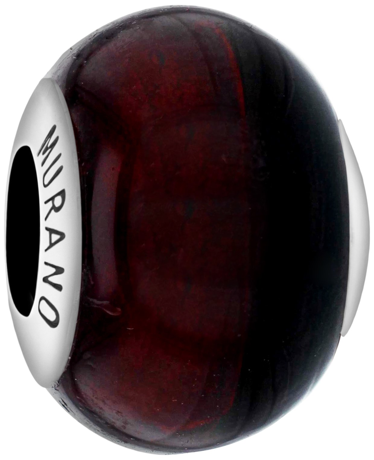Tuscany Silver Women's Sterling Silver Dark Red Murano Bead