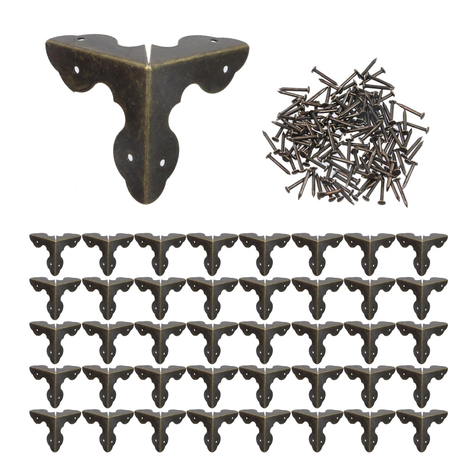 Photo 1 of T Tulead 40PCS Metal Corner Protector Decorative Corner Hadrware Wood Corner Guards Black Edge Guard 1.3" with Mounting Screws