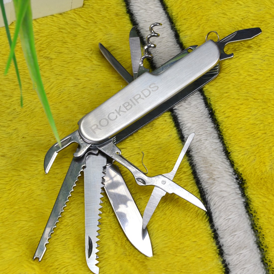 Multitools Knife, RockBirds Stainless Steel Multi Pocket Knife, 11-in-1 Multi-Function (2 PACK)