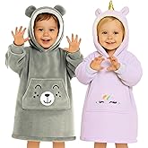 Wearable Blanket Kids 3-10yr, Fun Animal Kids Blanket Hoodie, Hooded Sweatshirt, Oversized Comfy Hoodie Boys, Girls, Toddlers