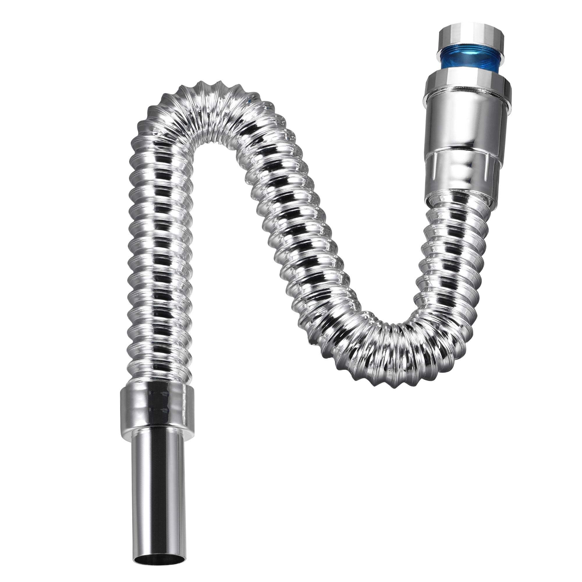 sourcing map Bathroom Sink Drain Hose, PVC & Steel Wires Expanded Tube Pipe Corrugated Extension 0.39m 1.28ft
