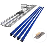 Bull Float Aluminum Magnesium Alloy Concrete Float 48"x8" Round End Board Kit trowel Tool Cement Tools Float Bracket Concrete Finishing Tools With 48" Handle x4 VOYAR