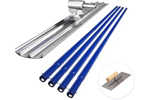 Bull Float Aluminum Magnesium Alloy Concrete Float 48"x8" Round End Board Kit trowel Tool Cement Tools Float Bracket Concrete Tools Finishing With 48" Handle x4 VOYAR