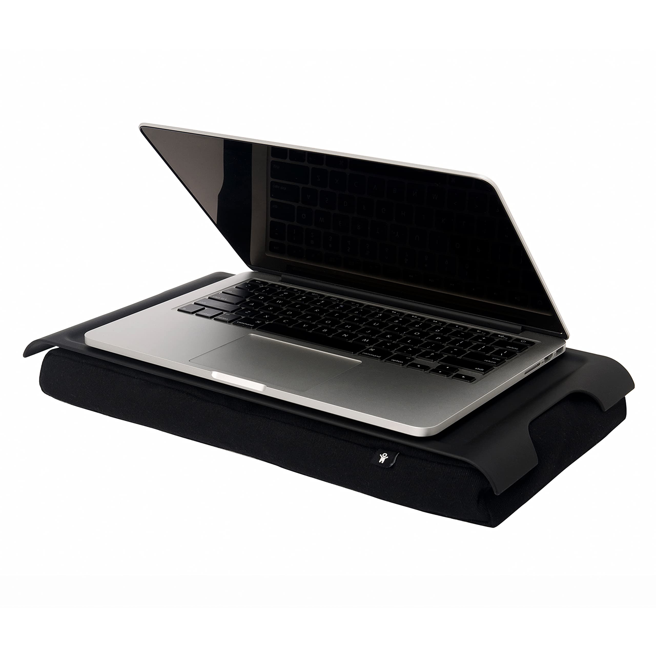 Bosign Laptray with bean bag cushion. Portable Lap desk for Laptop, Breakfast, Dinner. Non-slip tray. Washable, removable cushion cover. Black plastic tray. Black cushion. MINI (43x23x6,5 cm)
