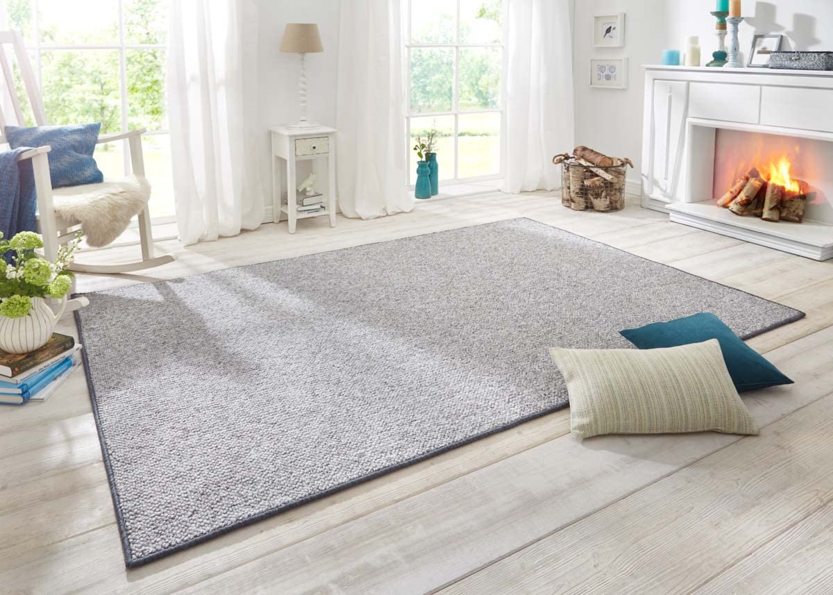 BT Carpet Wolly Rug - Living Room Rug Flat Weave Short Pile Wool Look Wool Skandi Look Dining Room Living Room Children's Room Bedroom - Cream, 60 x 90 cm