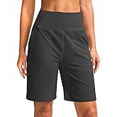 G Gradual Bermuda Shorts for Women 9" High Waisted 2 Big Pockets Long Knee Length Shorts for Workout Athletic Casual Summer