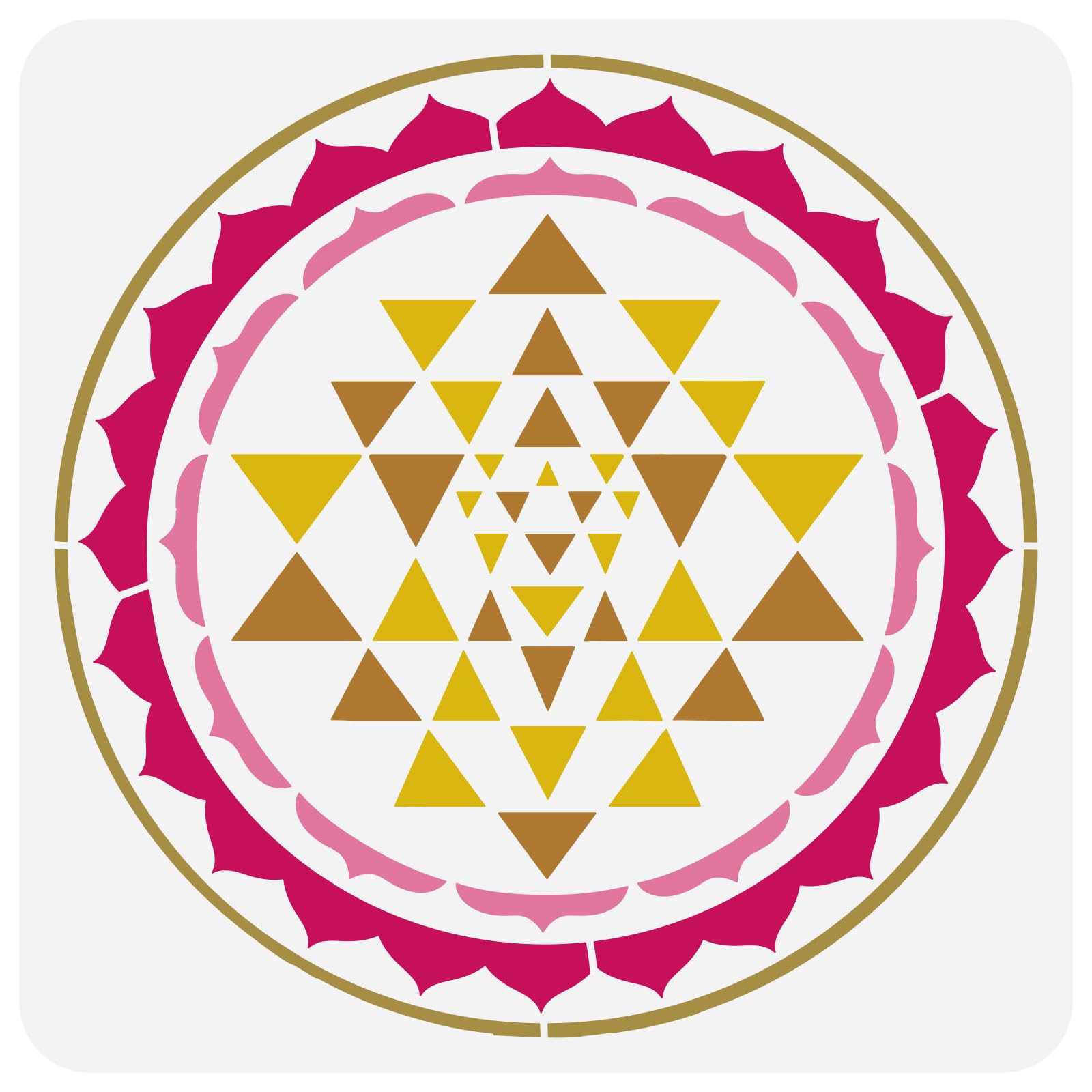 FINGERINSPIRE Sri Yantra Orgonite Painting Stencil 30x30cm Reusable Triangle Symbol Pyramid Drawing Template DIY Art Mandala Stencil for Painting on Wood Wall Fabric Furniture — image 1