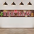 Western Cowboy Yee Haw Banner Party Decorations, Western Theme Cowboy Theme Birthday Banner Party Supplies, Wild West Cowboy Party Decor Photo Booth Props for Indoor Outdoor